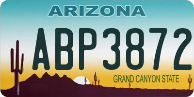 AZ license plate ABP3872