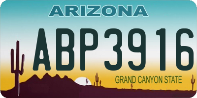 AZ license plate ABP3916