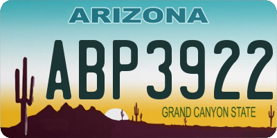AZ license plate ABP3922