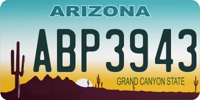 AZ license plate ABP3943