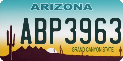 AZ license plate ABP3963