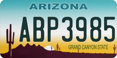 AZ license plate ABP3985