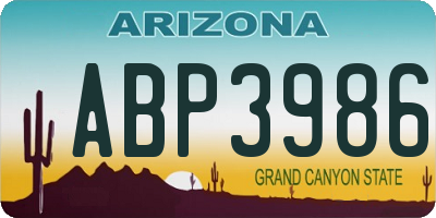 AZ license plate ABP3986