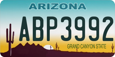 AZ license plate ABP3992