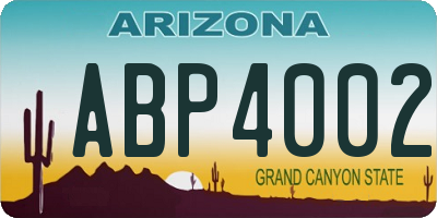 AZ license plate ABP4002