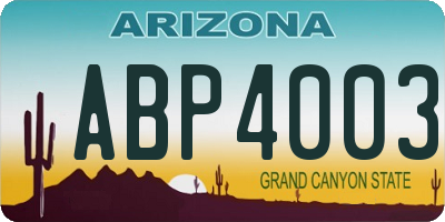 AZ license plate ABP4003