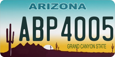 AZ license plate ABP4005