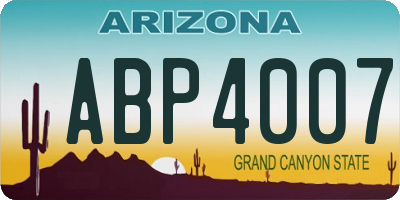 AZ license plate ABP4007