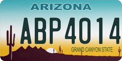 AZ license plate ABP4014