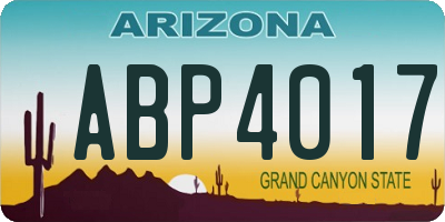 AZ license plate ABP4017