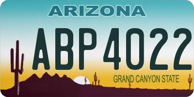 AZ license plate ABP4022