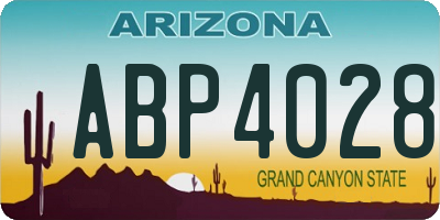 AZ license plate ABP4028