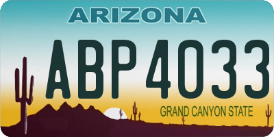 AZ license plate ABP4033