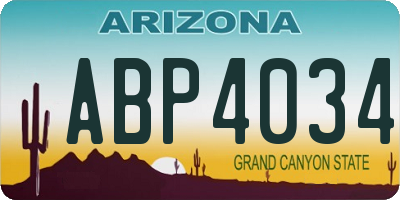 AZ license plate ABP4034