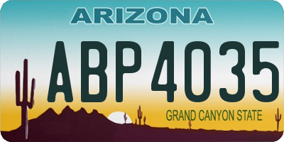 AZ license plate ABP4035