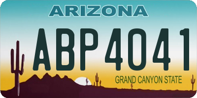 AZ license plate ABP4041