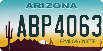 AZ license plate ABP4063