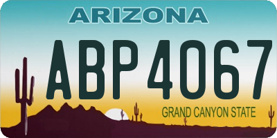 AZ license plate ABP4067