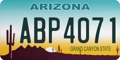 AZ license plate ABP4071
