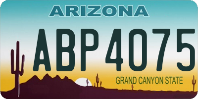 AZ license plate ABP4075
