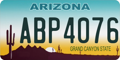 AZ license plate ABP4076