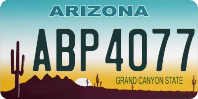 AZ license plate ABP4077
