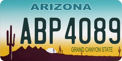 AZ license plate ABP4089
