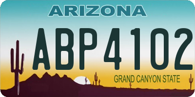 AZ license plate ABP4102