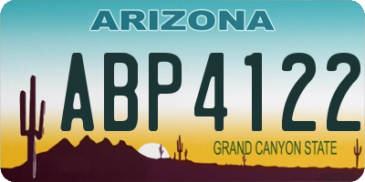 AZ license plate ABP4122