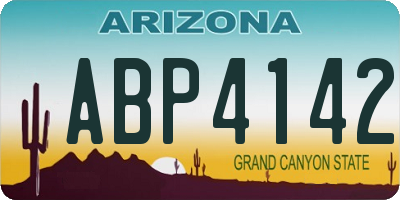 AZ license plate ABP4142