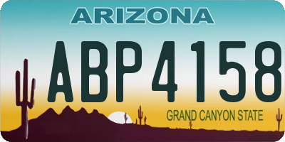 AZ license plate ABP4158