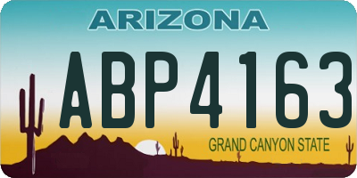 AZ license plate ABP4163