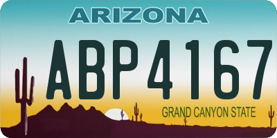 AZ license plate ABP4167