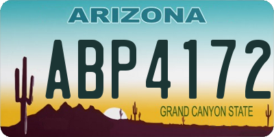 AZ license plate ABP4172