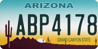 AZ license plate ABP4178