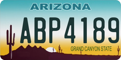 AZ license plate ABP4189