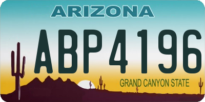 AZ license plate ABP4196