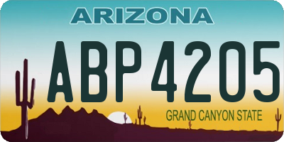 AZ license plate ABP4205