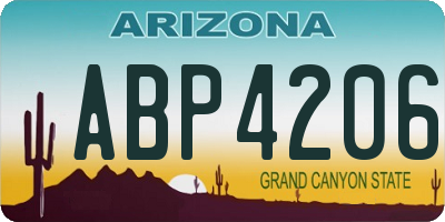 AZ license plate ABP4206
