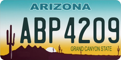 AZ license plate ABP4209