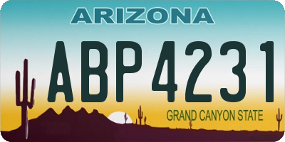 AZ license plate ABP4231