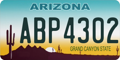 AZ license plate ABP4302