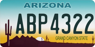 AZ license plate ABP4322