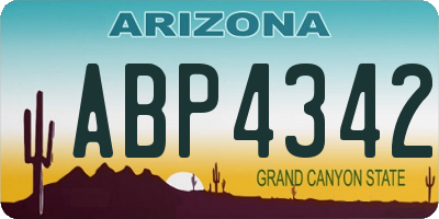 AZ license plate ABP4342