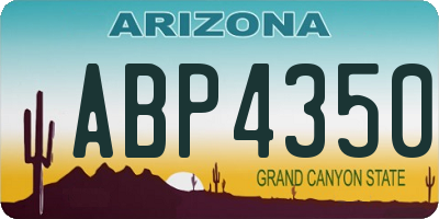 AZ license plate ABP4350