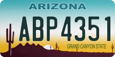 AZ license plate ABP4351