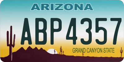 AZ license plate ABP4357