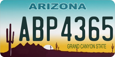 AZ license plate ABP4365