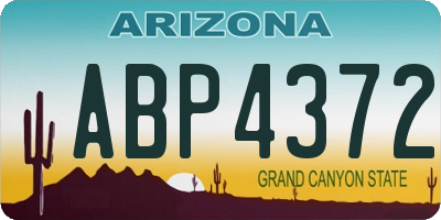 AZ license plate ABP4372