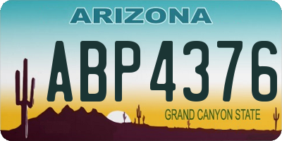 AZ license plate ABP4376